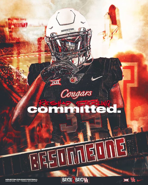 After all The sleepless and Hard nights, I would like to say I really appreciate every coach that recruited me throughout my process, and with that being said I am all the way locked in and COMMITTED to The University Of Houston!!! #GoCoogs #HTown #GrindDontStopHere #ThankYouLord