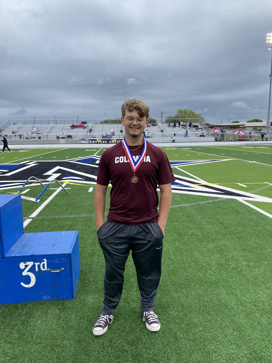 Ian Stewart is heading to the Regional Meet in discus with a 4th place finish at Area at Navasota HS. #Ride4theC @CBISDTx @CHSAthl