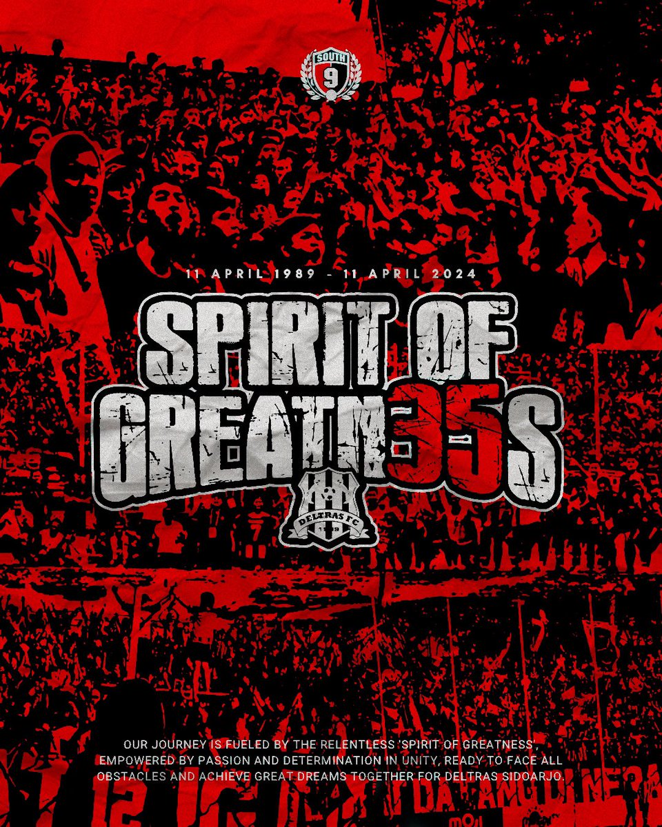 southsector1989's tweet photo. Tetaplah menjadi kebanggaan yang kan terus membanggakan @Deltras_FC
35 Tahun Deltras Sidoarjo!
11 April 1989 - 11 April 2024
#SS9DM #SpiritOfGreatn35s https://t.co/OYgjNhwwwk