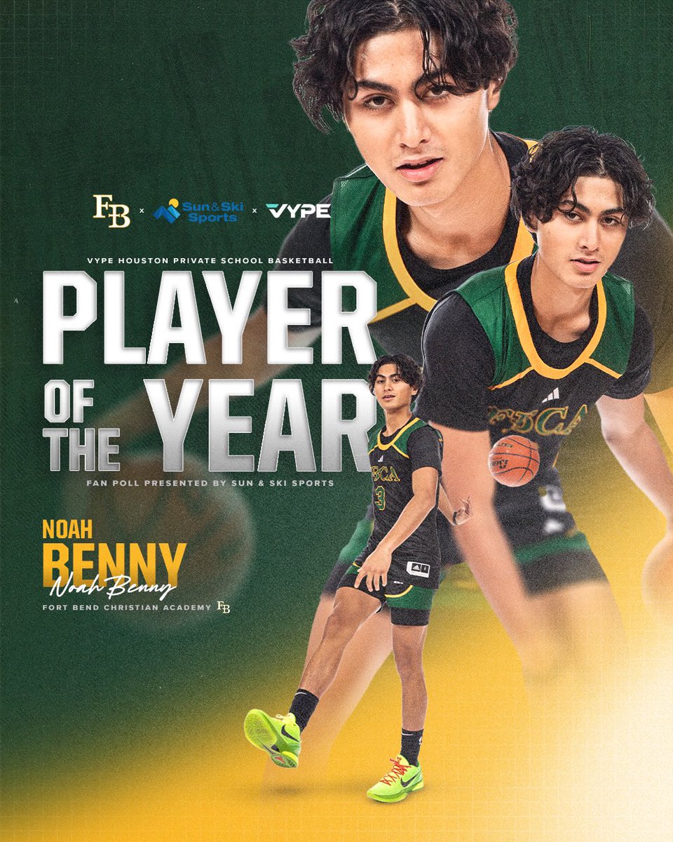 Congrats to @thenoahbenny_ for winning the VYPE HOU Private School Boys Basketball Player of the Year Fan Poll presented by @SunAndSkiSports!