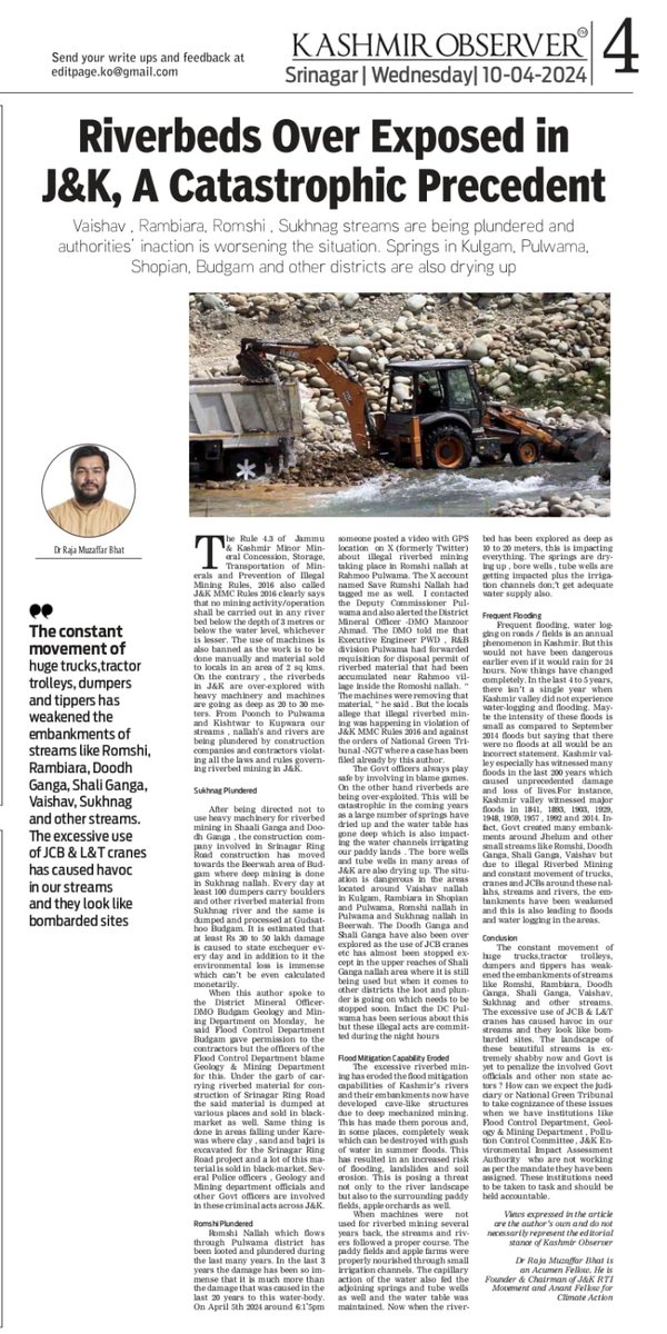 Riverbeds Over Exposed as illegal Mining continues in J&K. Why PCB , SEIAA, Flood Control Deptt, @GeologyMiningJK are not acting Proactively? NGT is instead doing their Job & Employees in these Institutions get Salaries for No work ? @diprjk @CPCB_OFFICIAL @moefcc @DC_Budgam