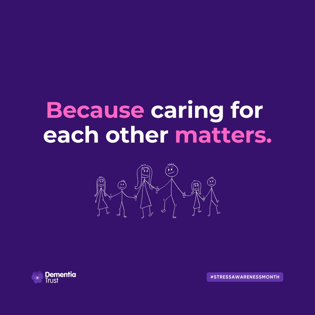 During #StressAwarenessMonth how do we reach beyond the Echo Chamber of advice to those among us who are caring for somebody living with dementia? Our ask of you this month is to reach out to someone who is caring for someone with dementia and really listen to them. 💜