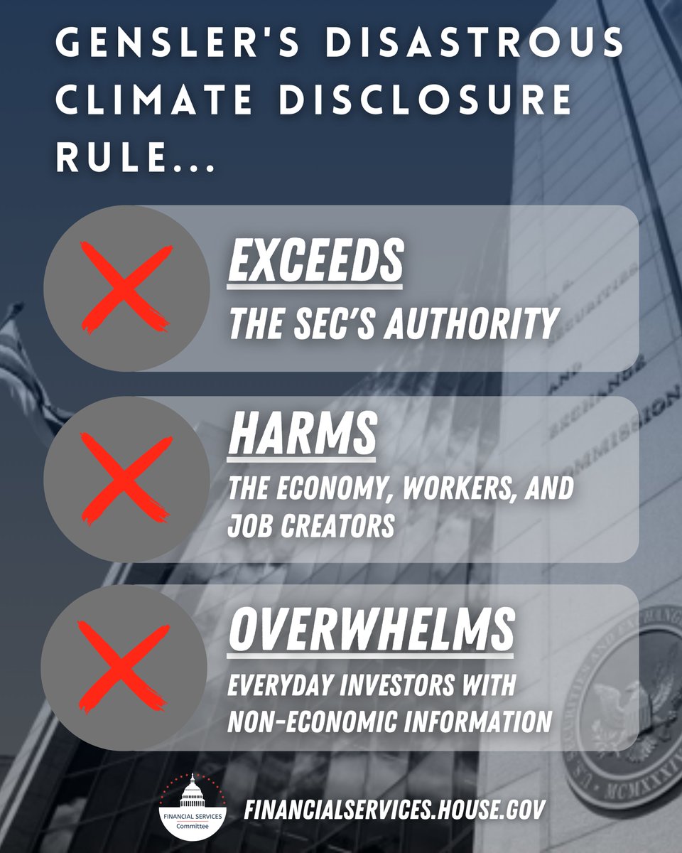 By requiring job creators to collect and report non-economic climate-related information, the @SECGov is exceeding its authority and needlessly burdening #smallbiz.

The worst part? This non-economic data is largely worthless to everyday investors. Go figure.