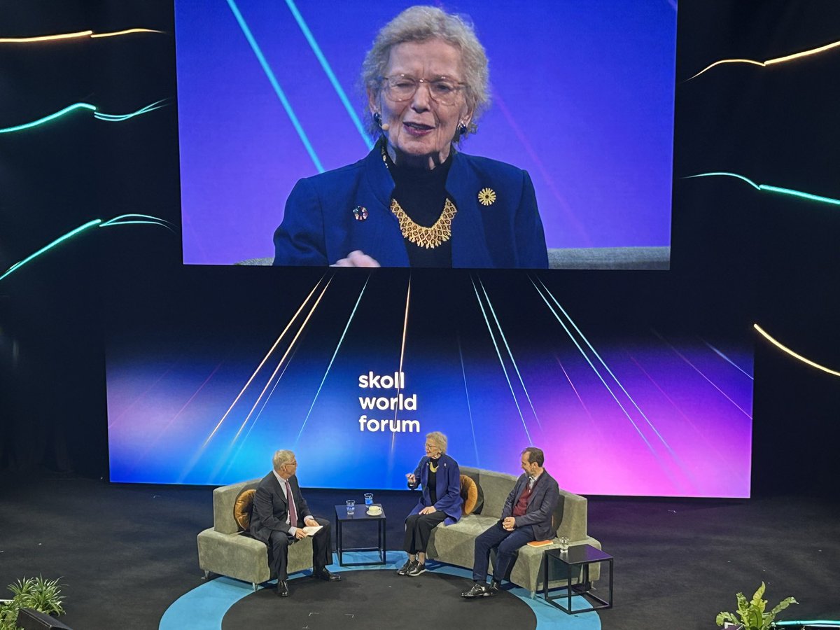 Thanks to Mary Robinson of @TheElders for reminding us of the existential threat of nuclear weapons at #SkollWF. It's too often left out of the discussion. A privilege to hear from her.