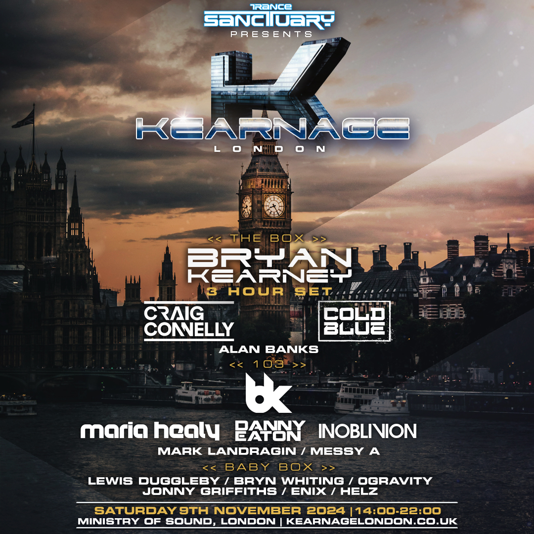 Back to the ever so lovely London Trance Family in November! 💙 Can't wait for this next edition of @kearnagerec / @TranceSanctuary at @ministryofsound with this line up of amazing artists. 🙏