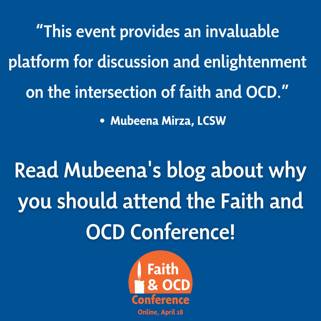 "Faith leaders, clinicians, and individuals with lived experience alike stand to benefit immensely from the collaboration present at the Faith and OCD Conference,"  read Mubeena's heartfelt blog about the Faith &amp; OCD Conference here: bit.ly/3PVAR9x