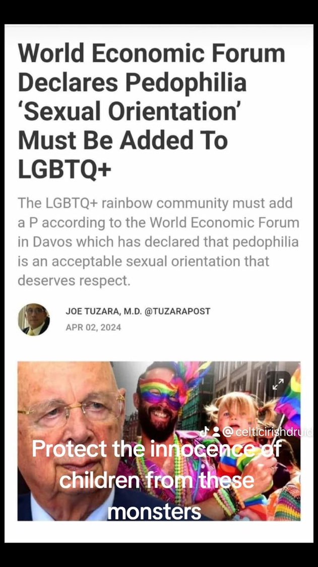 My God these people are insane! Literally! Pedo is obviously accepted by WEF.