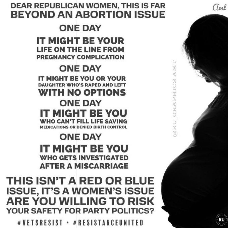 The time is NOW to stop the GOP Every woman & all the men who know & love them must fight to take back our reproductive freedom. It is now a matter of life & death for some women across the nation. It could be you next! #RoeYourVote For Women 🗳️ #ProudBlue #DemsUnited