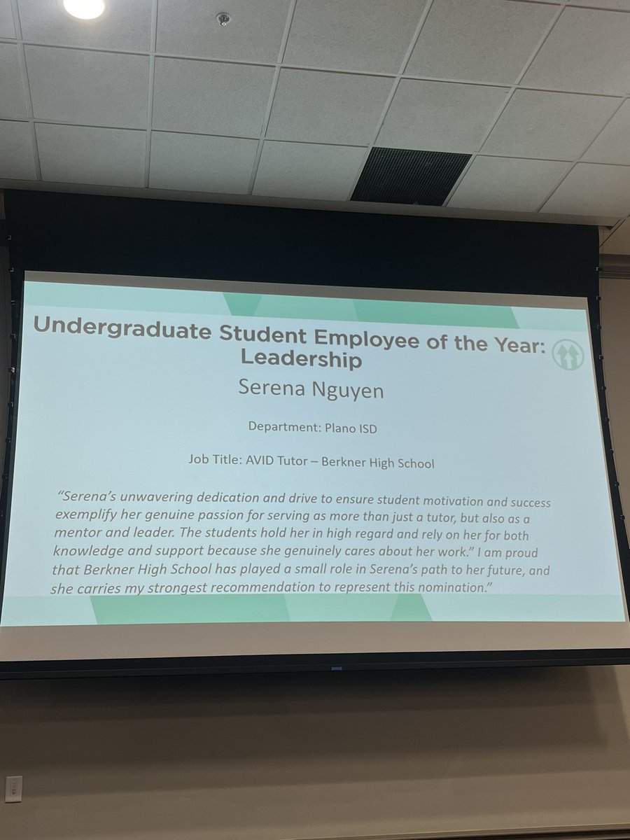 Congratulations to one of our RAMtastic AVID tutors for being selected as UTDs Employee of the year for her exceptional mentoring and leadership with BHS scholars! Way to go Serena! @AVIDRISD @AVID4College @bhsstem