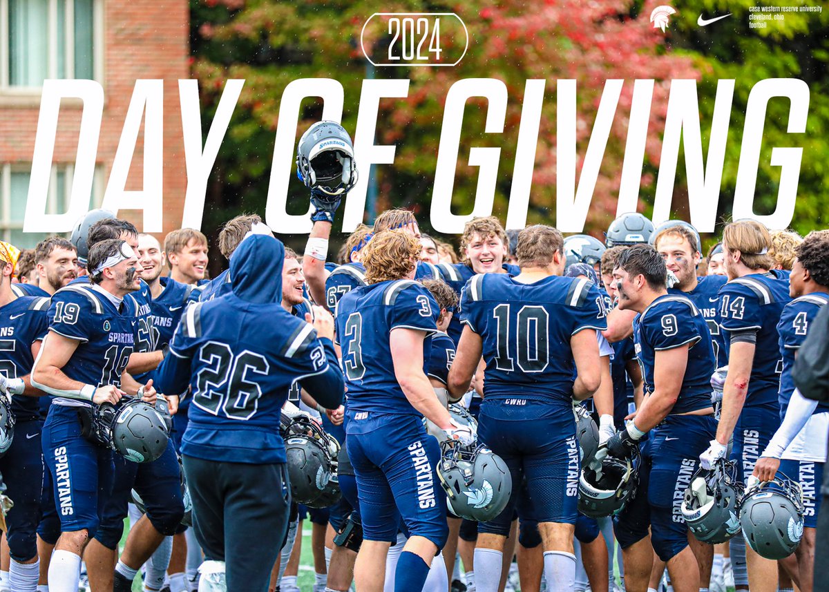 𝐓𝐨𝐝𝐚𝐲’𝐬 𝐭𝐡𝐞 𝐃𝐚𝐲!

Today is the Annual CWRU Day of Giving! Please support us by making a donation through the link in our bio. Funds raised will be designated to our Intern Coaching Program!

Make sure to designate the donation to Football.

#d3fb #BlueCWRU