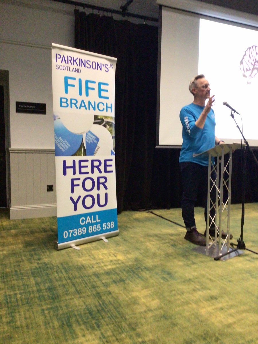 Delighted to be at the @ParkinsonsUKSco Fife branch event tonight alongside representatives of the @nhsfife @FifeHSCP MDT Introduction from @jamesjopling to get the evening underway #WorldParkinsonsDay (a day ahead!)