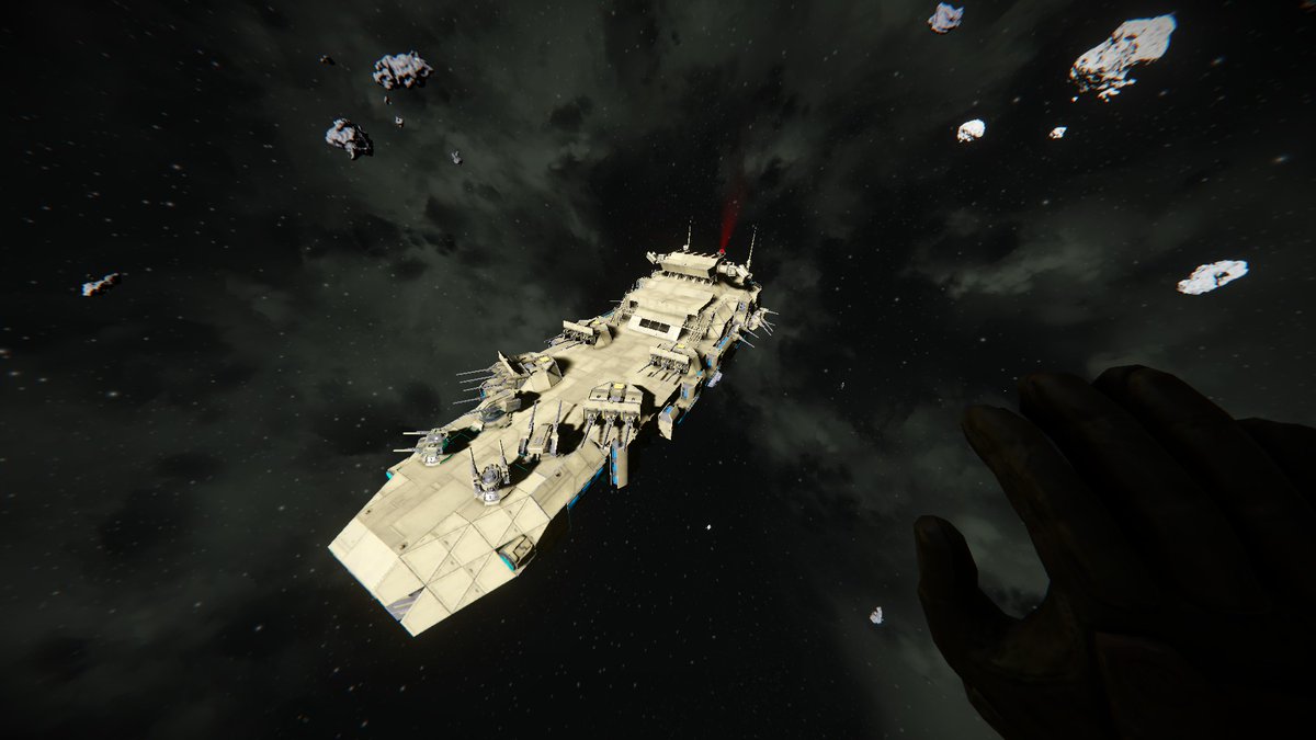 Duoyisite's tweet image. 更改了250MM火炮并追加了迫真X槽的护卫舰 #SpaceEngineer