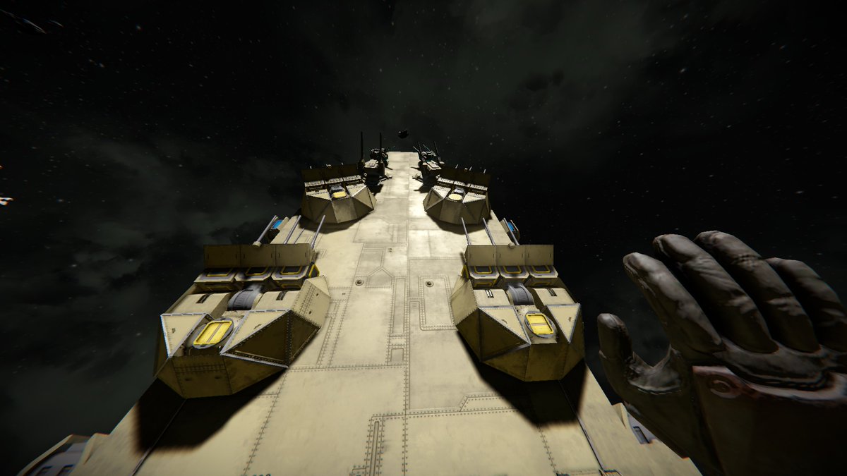 Duoyisite's tweet image. 更改了250MM火炮并追加了迫真X槽的护卫舰 #SpaceEngineer