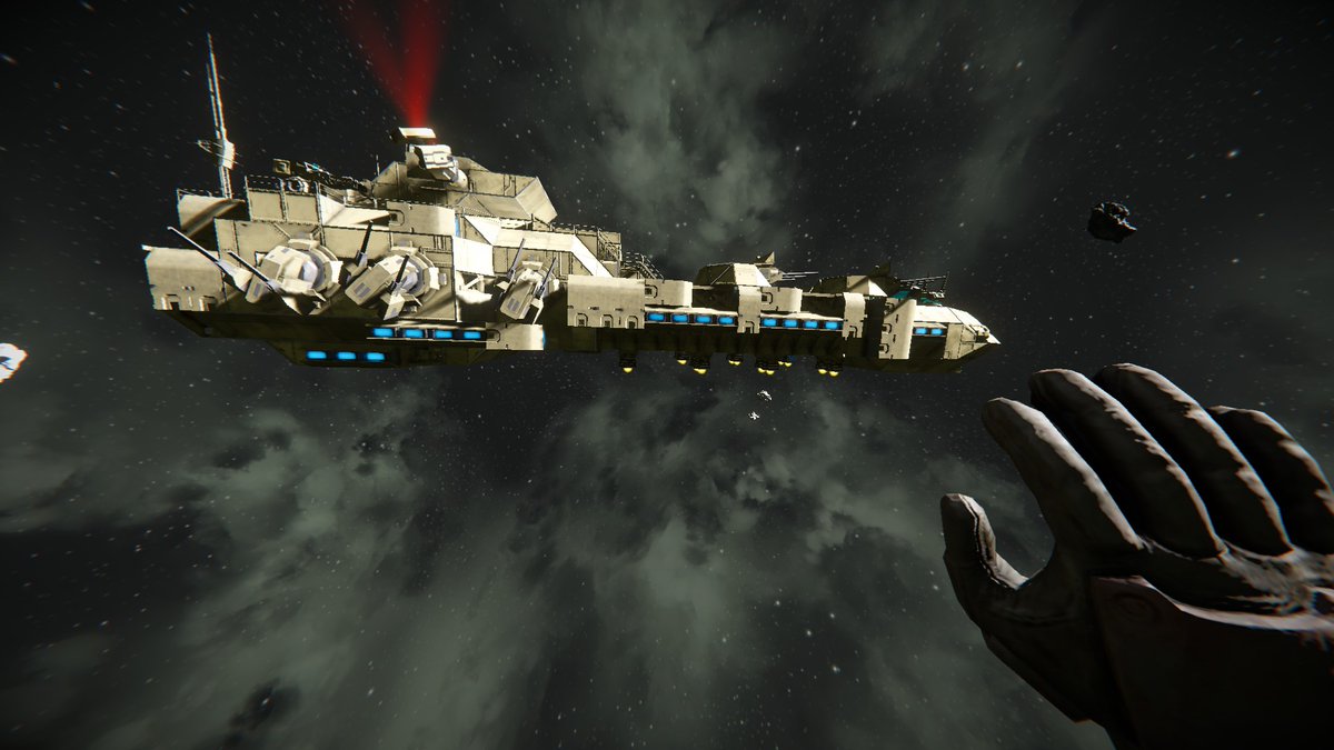 Duoyisite's tweet image. 更改了250MM火炮并追加了迫真X槽的护卫舰 #SpaceEngineer