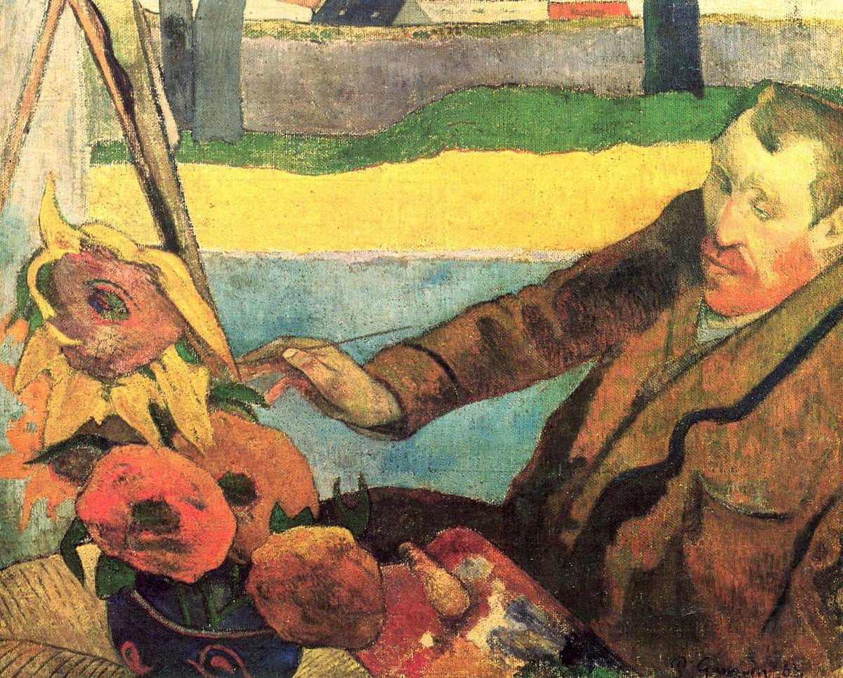 Paul Gauguin, The Painter of Sunflowers, #VentagliDiParole #art Van Gogh #Painting 🏳️‍🌈🏳️‍🌈#NoWar Sunflowers, December 1888