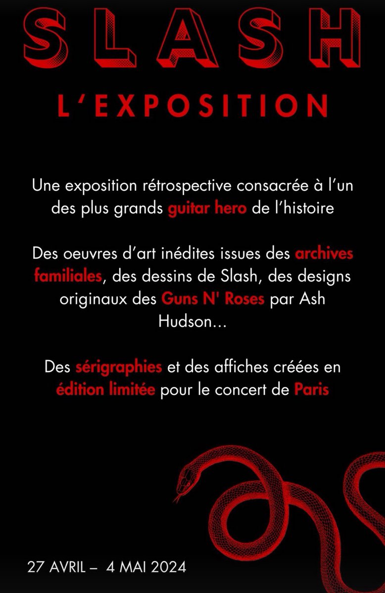 Exposition #Slash à Paris du 27/04/2024 au 04/05/2024 Matt's Guitar Shop 
VIDEO : youtube.com/watch?v=xg_VpD…