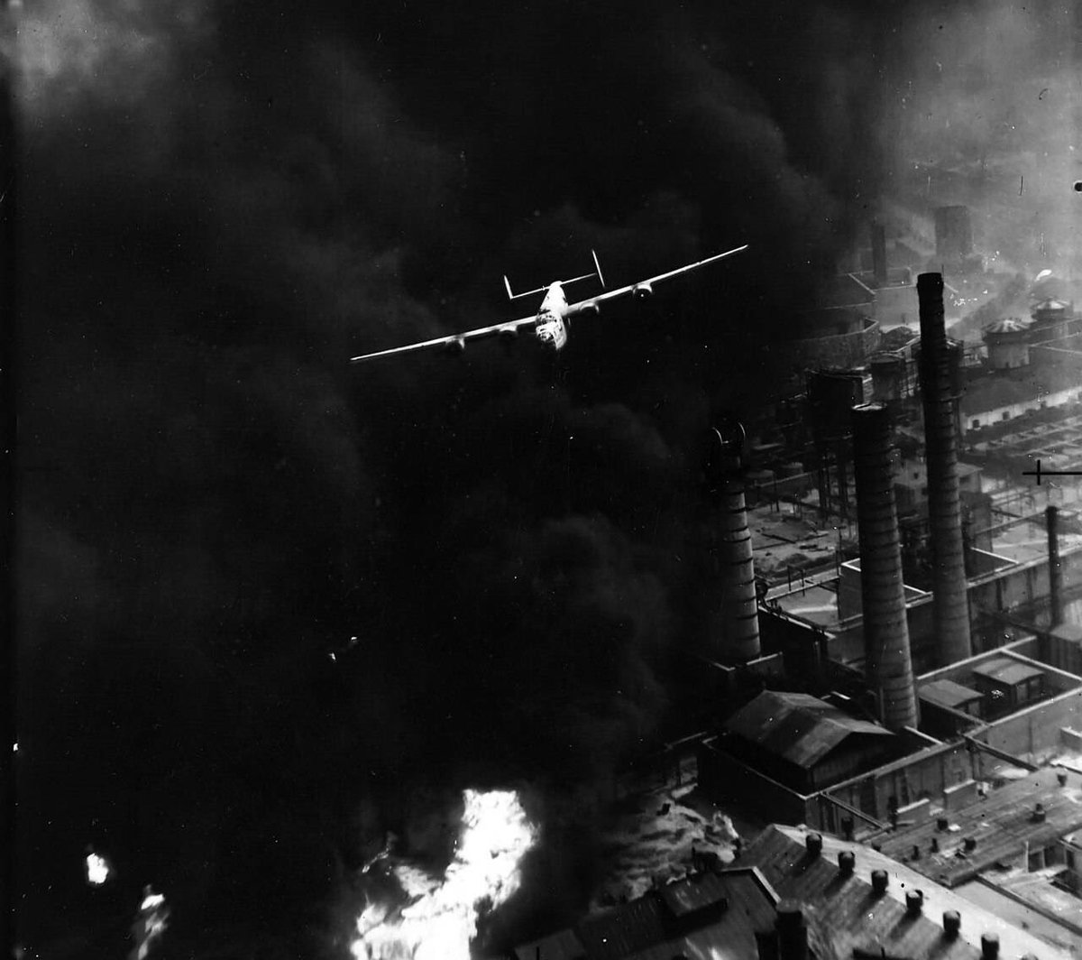 In WWII the Allies bombed Nazi Germany's oil depots as a high priority military target. That's the tweet.