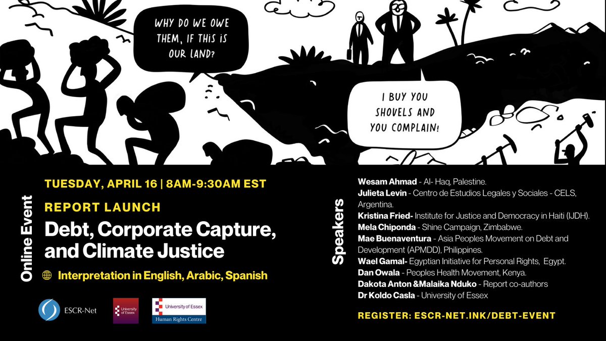 🗓️#SAVETHEDATE | TUESDAY, APRIL 16 | 💰Debt has become a powerful tool of economic imperialism through which Global North countries and corporate elites continue to control and profit from the former colonies of the Global South. Debts deepen inequalities and impoverish…