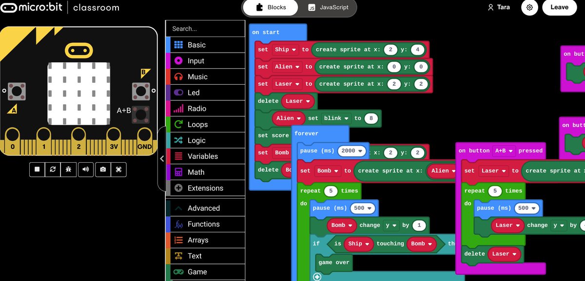 Huge thanks to @AshfoldComp for running an amazing webinar on how to build a retro space invaders game using the @microbit_edu Teachers who wants a 'lunch n learn' on building video games using #microbit? #OCSB