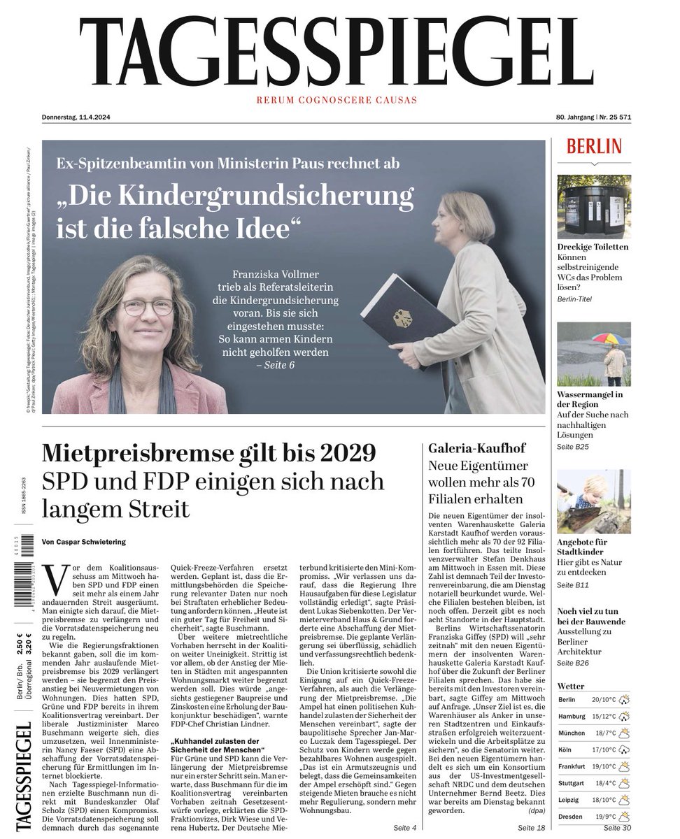 Knallhart für @lisapaus: Die Spitzenbeamtin, die die #Kindergrundsicherung maßgeblich mitentwickelte, sagt jetzt, dass das gedachte Modell nicht funktionieren kann. Exklusiv von Kollegin @Christfrau - Details morgen im @Tagesspiegel 👇🏻