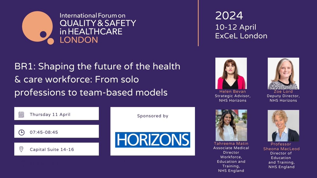 How are team-based models of care making a difference? Join the conversation during a breakfast session led by @HorizonsNHS tomorrow. 🗓️ Thursday 11 April | 07:45-08:45 📌 Capital Suite 14-16 #Quality2024 #London