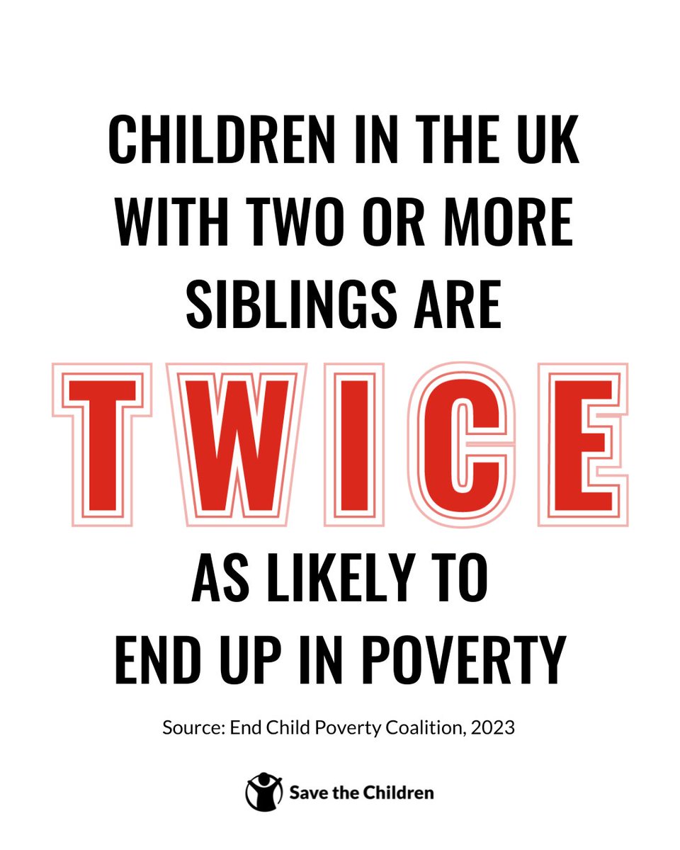 Since 2017, benefits have been limited to the first two children, making it tougher for larger families with three or more children. We're advocating to change this policy – because every child deserves equal opportunities. #ScrapTheSiblingTax #NationalSiblingDay