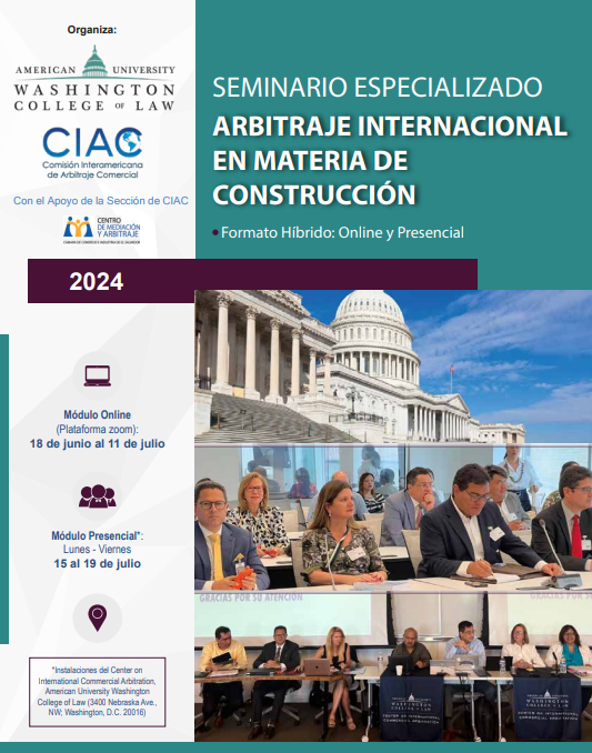 La Comisión Interamericana de Arbitraje Comercial -#CIAC y @AUWCL, con apoyo del Centro de Mediación y Arbitraje de #Camarasal, invitan al Seminario Especializado de Arbitraje Internacional dedicado a la construcción. Para más información e inscripción: bit.ly/440ZWWn