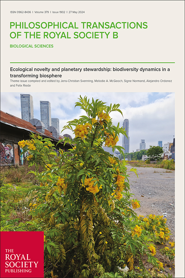 New theme issue alert! Ecological novelty and planetary #stewardship: #biodiversity dynamics in a transforming #biosphere. Read: bit.ly/PTB1902