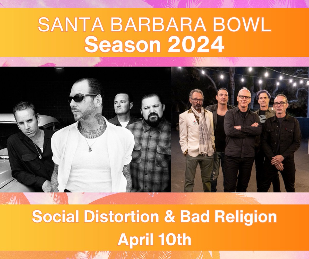 Tonight, @SocialDistortion and @BadReligion take the @Sbbowl stage on their co-headlining tour! 🎵 Gates: 5:00 pm ⭐ Know Before You Go: sbbowl.com/concerts/detai… 🎟️ Tix: Sbbowl.com #sbbowl #sbbowl2024 #sbbowlseason2024 #SocialDistortion #BadReligion