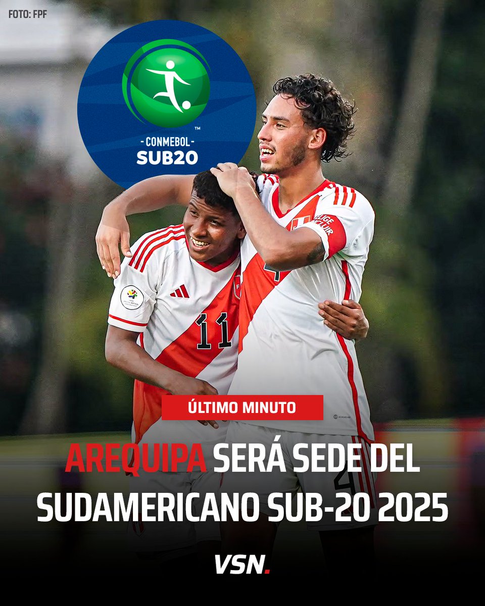 ⚽¡CIUDAD CON MÍSTI-CA! 🌋

Oficial, Arequipa será sede el próximo Sudamericano Sub-20 2025 🏆.

✅ De esta manera, Perú 🇵🇪 volverá a albergar el torneo juvenil Sub-20 después de 14 años.

✅ Serán elegibles los jugadores nacidos en el año 2005 o menor.

🧐 Recordemos que el