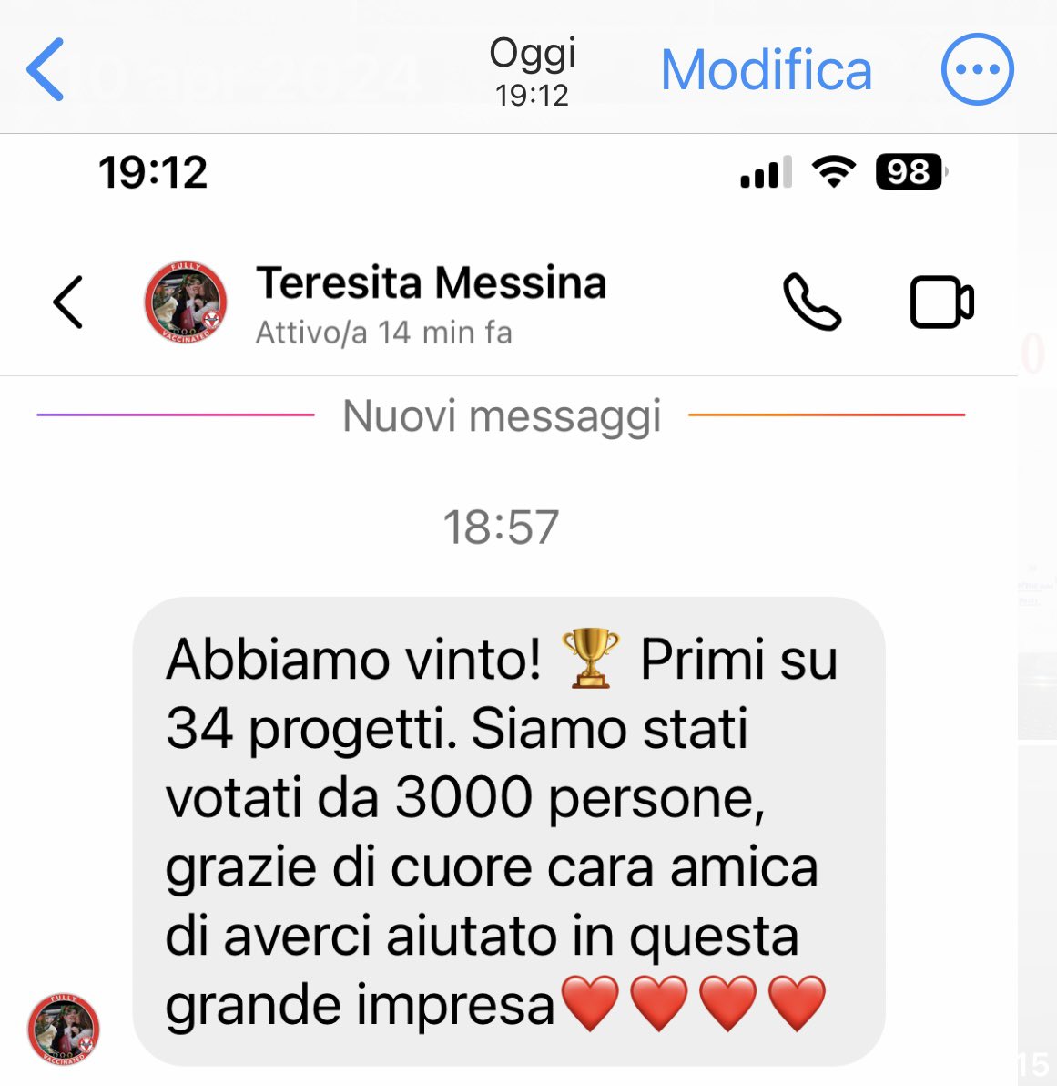 Grazie a tutti da noi Per Totta ❤️❤️❤️