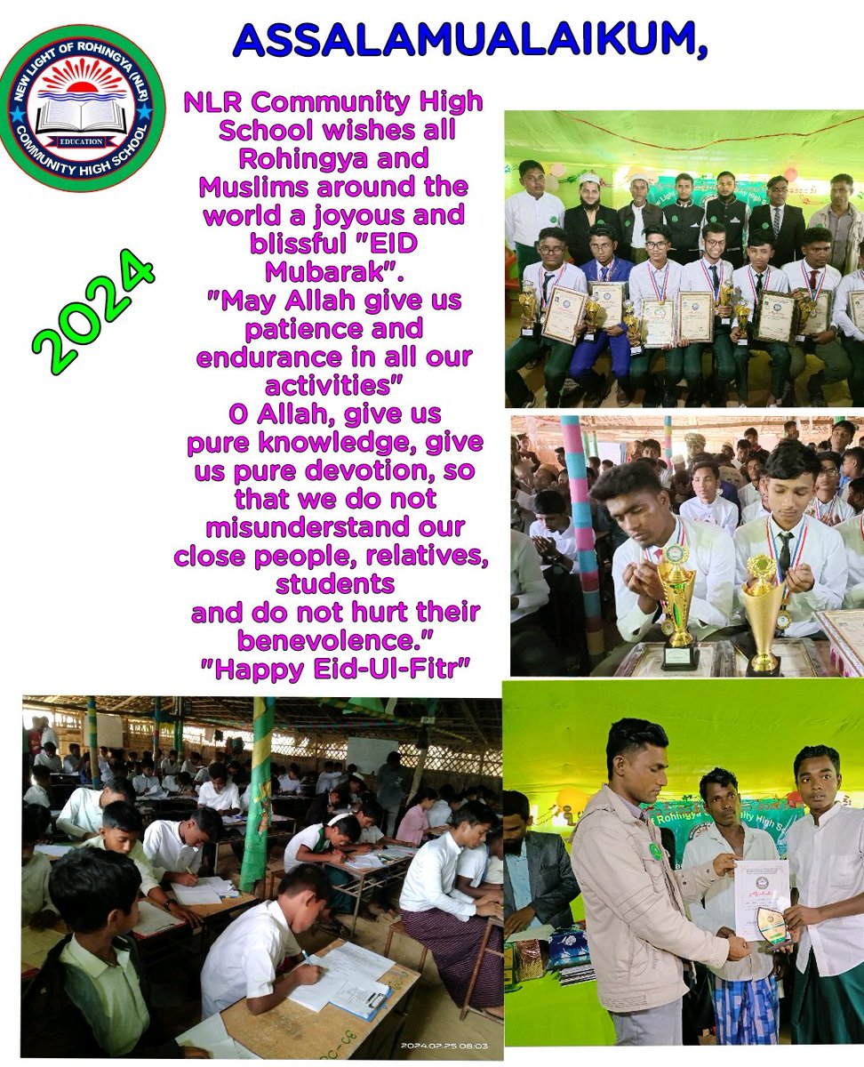 NewRohingya's tweet photo. Assalamualaikum, 

              NLR wishes all #Rohingya and #Muslims around the world a joyous and blissful "#EIDMubarak". "May Allah give us patience and endurance in all our activities"

"Happy Eid-Ul-Fitr"

#NLR
#RCHS https://t.co/M3vsAtlrtt