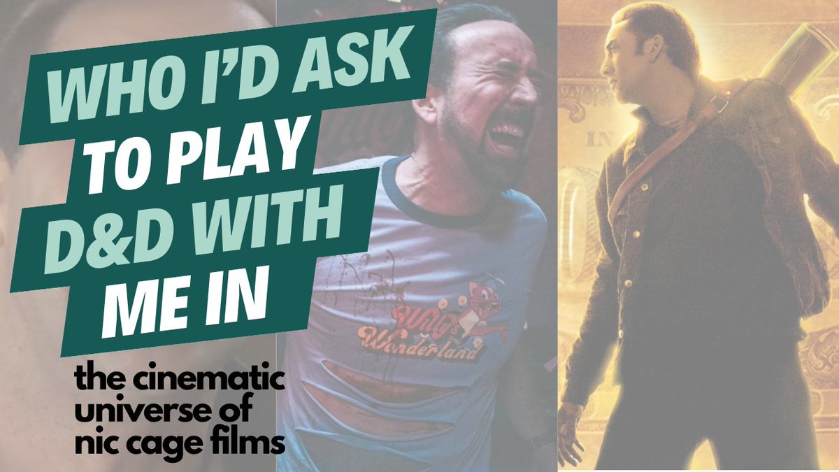 Please enjoy my non-exhaustive list of who I'd ask to play D&D with me in the cinematic universe of Nic Cage films youtube.com/watch?v=rBVv8s…