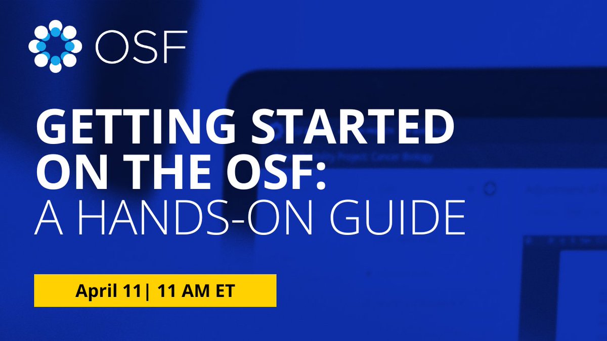 Don't miss our webinar tomorrow at 11 PM ET! We'll do a live walk-through of the Open Science Framework (OSF), a free research project management tool for researchers. Engage with our team, ask questions, and improve your research outcomes! Register: cos-io.zoom.us/webinar/regist…