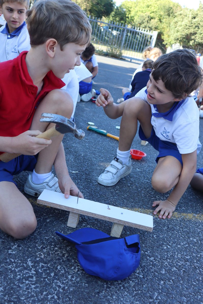 During PBL (Project Based Learning), our Grade 2s are learning about different materials. A little while ago, they
explored natural and man-made materials. They showed us their hammer skills, using wood, plastic and metal in
their constructions. #projectbasedlearning #woodwork