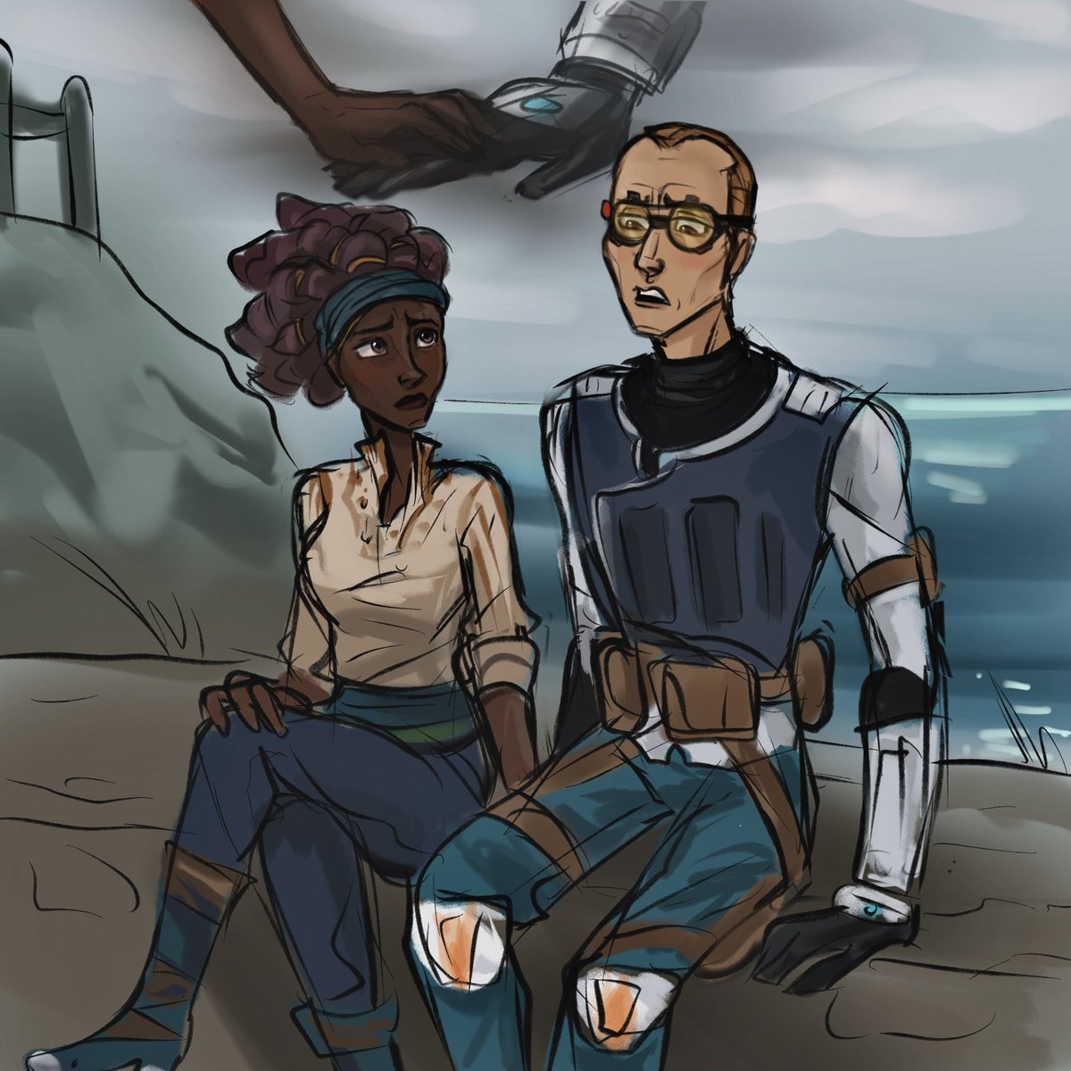 teadrawstuff's tweet photo. #TheBadBatch spoilers //

“You must be Crosshair.. Tech told me all about your ‘sparkling personality’. Any friend of Brown Eyes is a friend of mine..” 

The implication that Tech opened up to her on Pabu got me in shambles yall 😻 https://t.co/e33OWHY7Mb