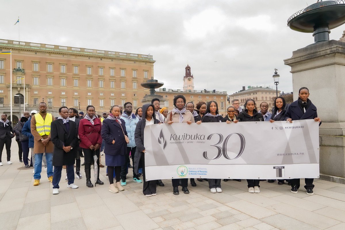 Today, @IbukaSweden, @RCA_Sweden and the embassy organized a 'Walk to Remember' to commemorate the 1994 Genocide against the Tutsi in Rwanda for #Kwibuka30, in Stockholm ahead of the Commemoration event held in the Swedish Parliament.