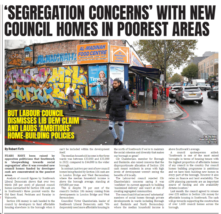 Labour's housing approach is an insult for people who are putting up with development, but seeing none of the benefit. We desperately need more affordable housing in the north of Southwark if we’re to maintain the social cohesion & diversity that makes our borough so great.