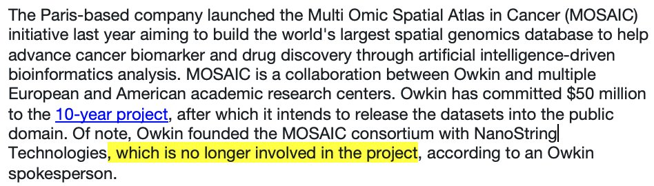 10x Genomics is the sole partner to generate spatial data from 7000 patients.