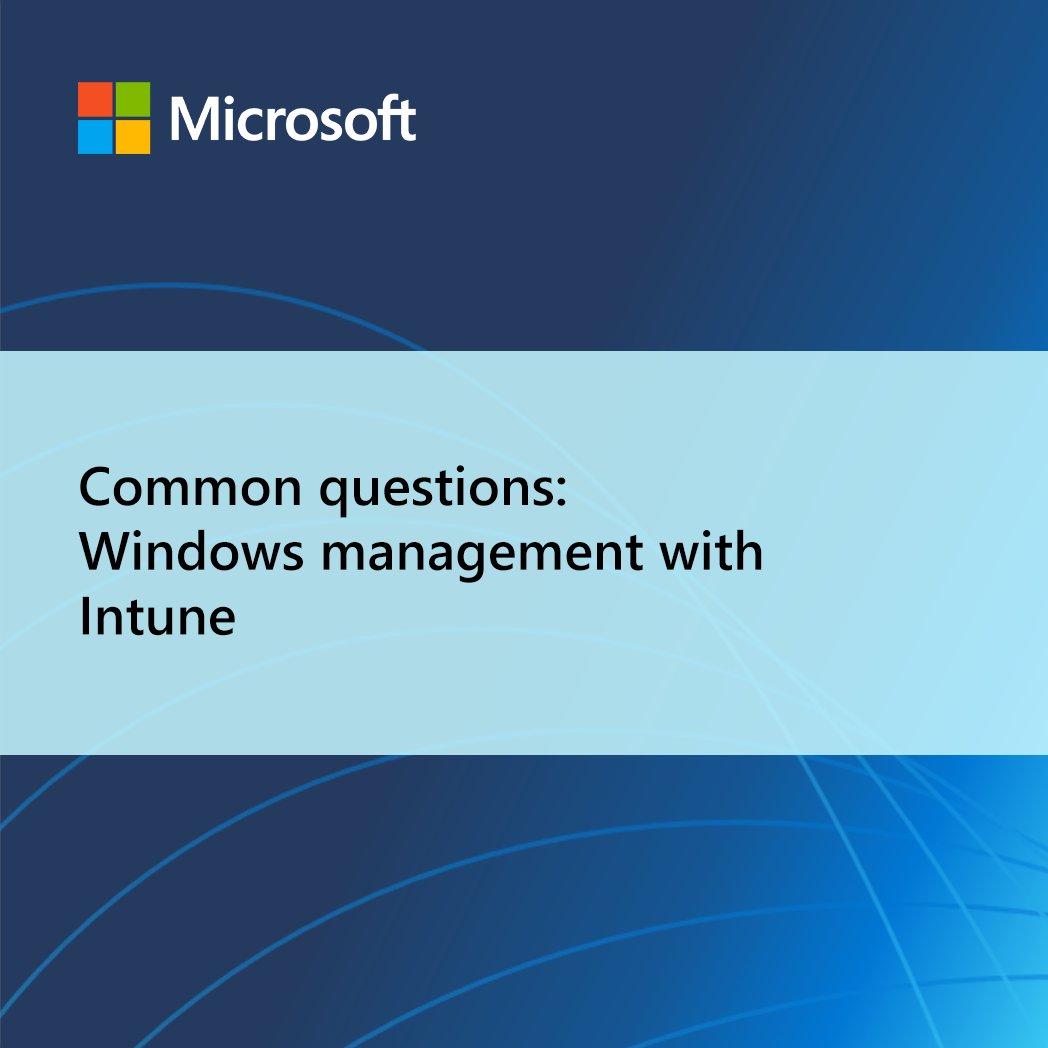 Looking to uplevel or fine tune how you manage Windows devices with Microsoft Intune? Get tips, insights, and answers to common questions direct from the product team: aka.ms/AMA/ManageWind… #MSIntune #Windows