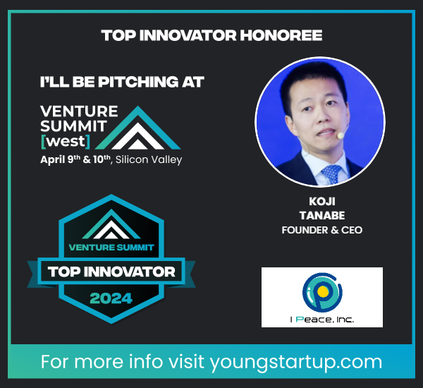 IPeaceInc_E's tweet photo. I Peace has been selected as a “Top Innovator” recipient, and CEO Koji Tanabe will present at the Venture Summit West 2024 this afternoon.
The Summit will take place on April 9th and 10th at the Computer History Museum in Silicon Valley.
#CellandGeneTherapy https://t.co/iYMMJ2rBav