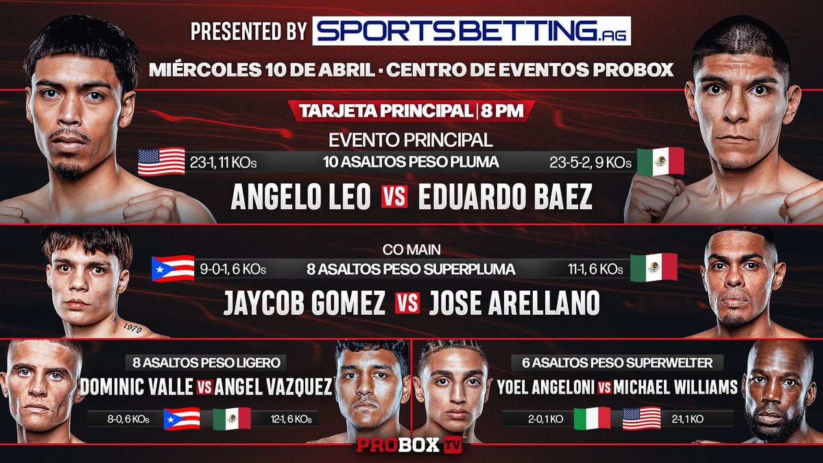 ESTA NOCHE🚨 Miércoles de Peleas 👊 8 pm ET ⏰ ProBox TV 📺 Mira en: proboxtv.com/boxing-schedul… 🫵 #ProboxWNF #ProBoxTV #boxinglive #boxeo