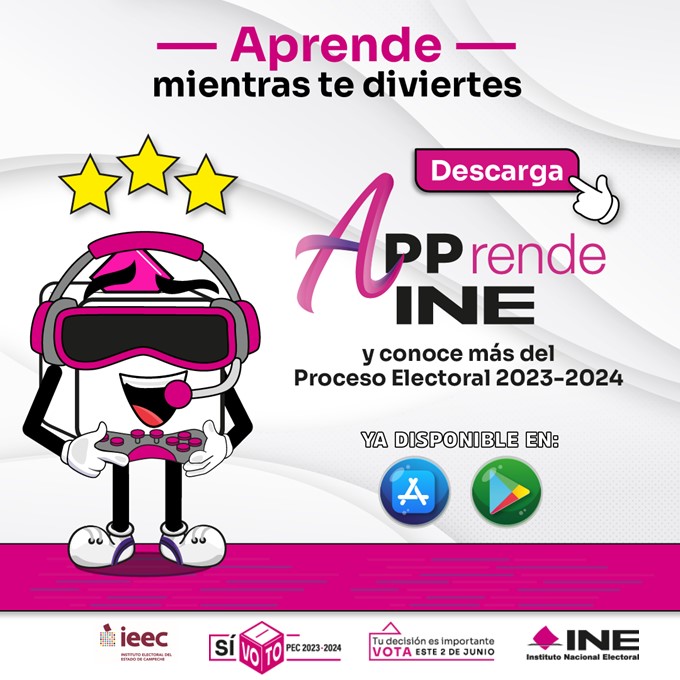 INE_Campeche's tweet photo. Descubre la democracia en la palma de tu mano con la app oficial del INE📱🗳️, descárgala y sé parte de las elecciones. Google Play Store: https://t.co/yBNzKr4T6k…Apple Store: https://t.co/gMtlbIn1Wn…¡Vota informado y conciencia! #DemocraciaEnTusManos #ParticipaciónCiudadana2024 https://t.co/0o5tLh6Llq