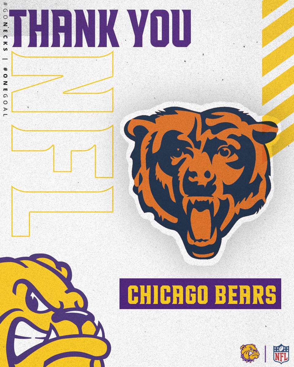 Thank you to the @ChicagoBears for stopping by campus and checking out the Leathernecks! #GoNecks | #OneGoal | #ECI