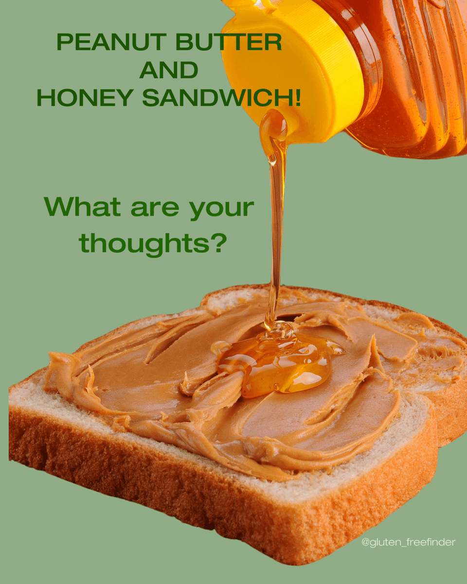 PEANUT BUTTER AND HONEY SANDWICH! What are your thoughts? Yay👍 or nay 👎? #thumbsup #thumbsdown #peanutbutterandhoney #glutenfreefinder #peanutbutterandhoneysandwich #pbandhoney #pbandh #sandwiches #glutenfreefoodshare #glutenfreefood