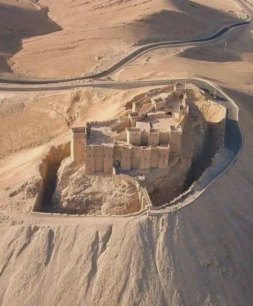 Palmyra Castle (Fakhr-al-Din al-Ma'ani) or Tadmur Castle, a medieval castle overlooking Palmyra, Homs province, Syria. Archaeological site of Palmyra contains the monumental ruins of a great city that was one of most important cultural centres of the ancient world. From 1st-2nd