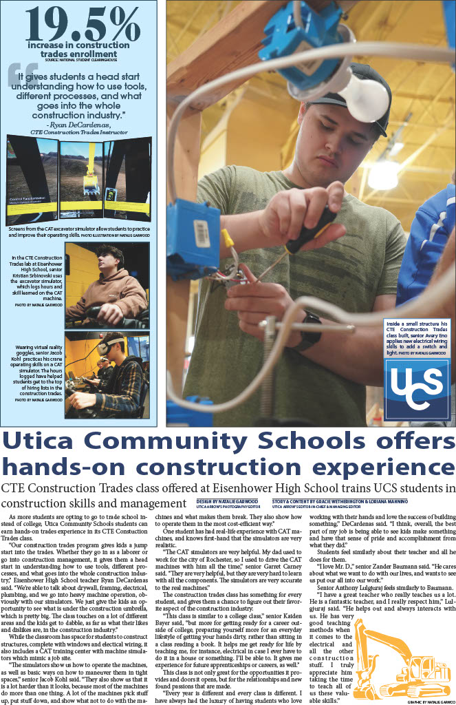 Utica High School's newspaper students composed our annual CTE article that can be found in the Macomb Daily tomorrow! Great job, UHS!