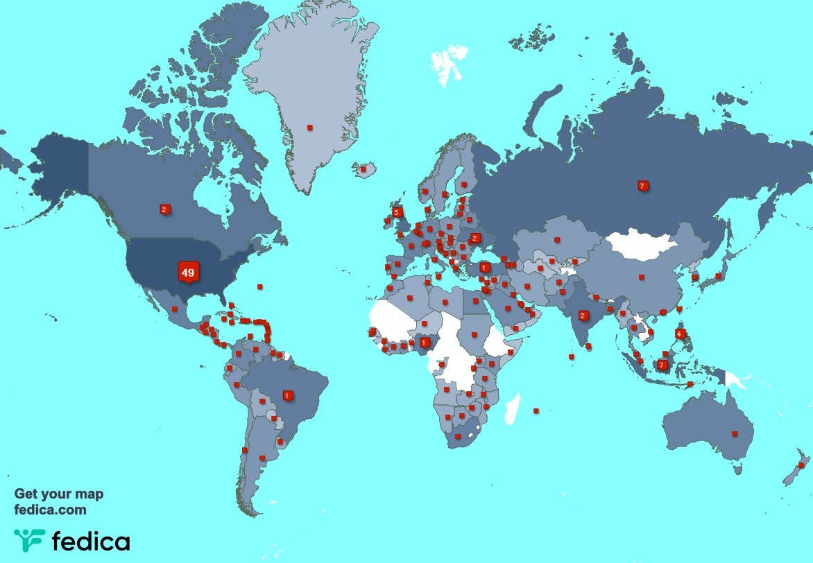Special thank you to my 88 new followers from USA, and more last week. fedica.com/!WTFtv
