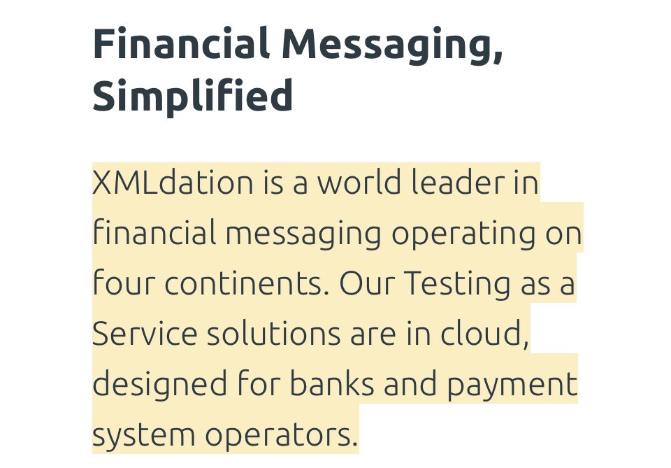 RippleNet will replace SWIFT.

It’s not my words, I simply present the facts in research.

These words come from XMLdation.  
XMLdation is a world leader in financial messaging operating on four continents. Our Testing as a Service solutions are in cloud, designed for banks and…