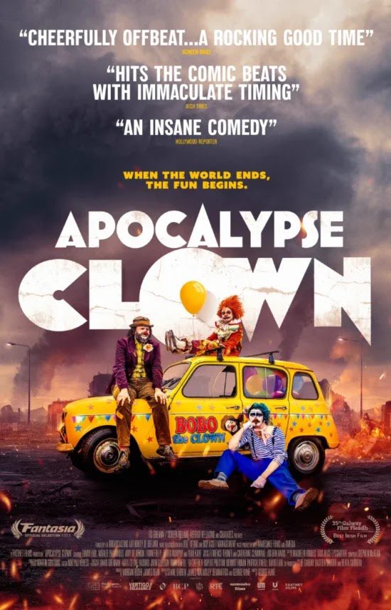 A troupe of failed clowns embark on a chaotic road trip of self-discovery after a mysterious solar event plunges Ireland into anarchy. Sound bonkers?! Come see for yourself. 🤡 BELGIAN PREMIERE 🤡 🤡 APOCALYPSE CLOWN 🤡 Cinema Galeries 7pm Friday 26th galeries.be/en/apocalypse-…